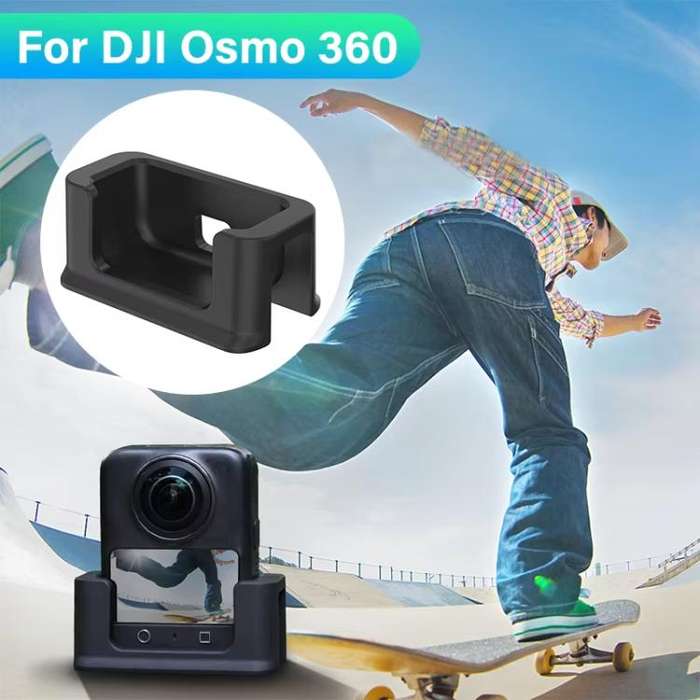 For DJI Osmo 360 Action Camera CYNOVA Silicone Mount Base Desktop & Car Holder(Black)