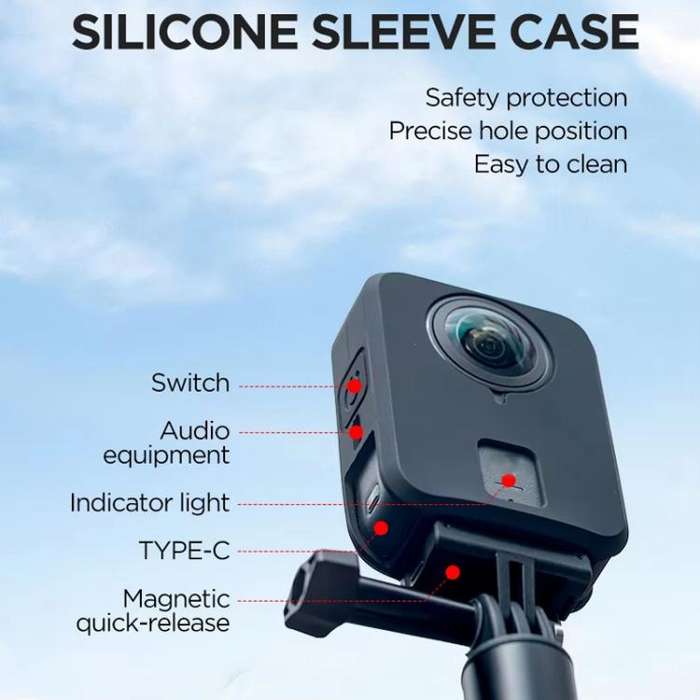 For DJI Osmo 360 CYNOVA Silicone Case Anti-Scratch Shockproof Full Body Protective Cover(Gray)