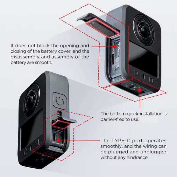 For DJI Osmo 360 CYNOVA Silicone Case Anti-Scratch Shockproof Full Body Protective Cover(Gray)