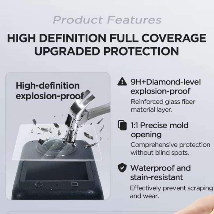 For DJI Osmo 360 CYNOVA Tempered Glass Screen Protector Kit Auto-Align Installation Frame