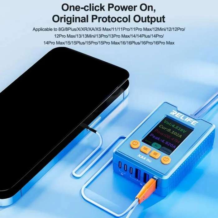 RELIFE XA4 Pro For Apple 8-16 Series One-click Power Cord Dual-port Design Supports Firmware Upgr...