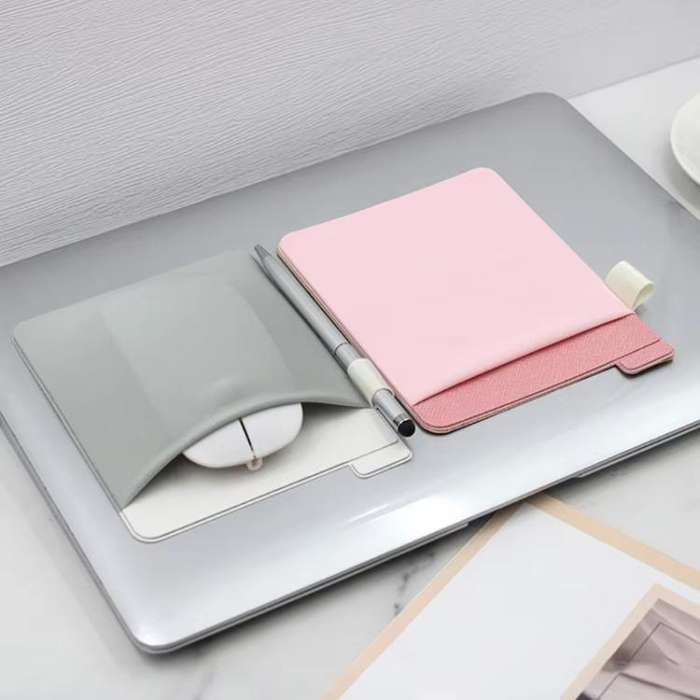 Wireless Mouse Bag Back Patch Card Bag For Mouse Storage(Grey)