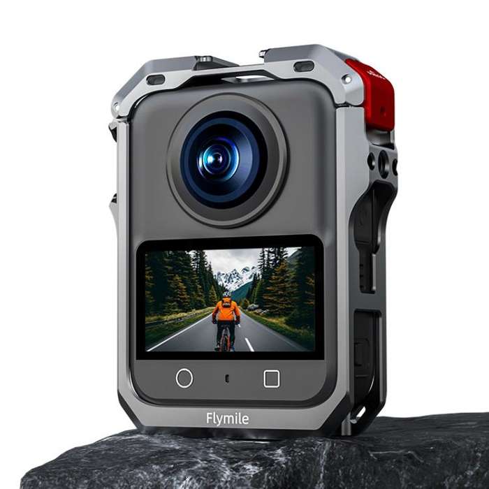 For DJI Osmo 360 Flymile Dual Cold Shoe Metal Quick-Release Cage With Lens C(FLY042_2)