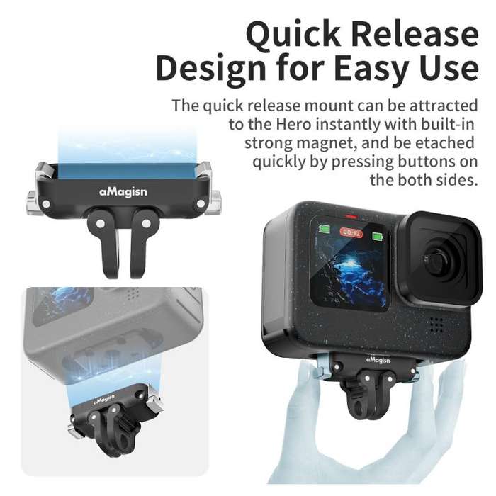 aMagisn Magnetic Quick Release Adapter for GoPro HERO13/12/11/10/9/8/11 Mini/MAX Separate Top Mou...