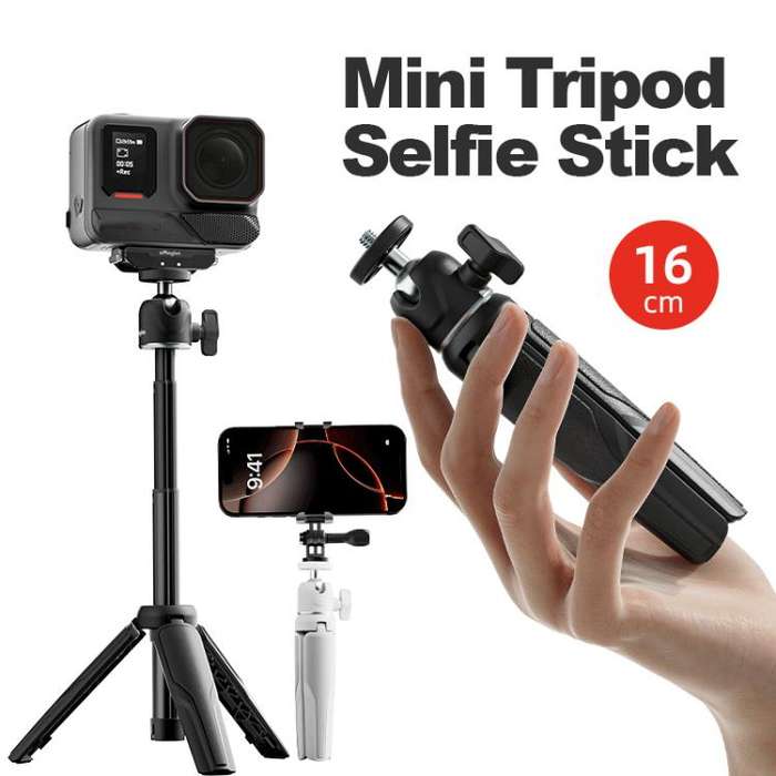 aMagisn Mini Tripod Selfie Stick with 360-degree Ball Head Adjustable Phone/Camera Mount for Trav...