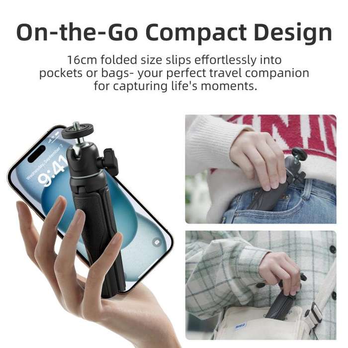 aMagisn Mini Tripod Selfie Stick with 360-degree Ball Head Adjustable Phone/Camera Mount for Trav...