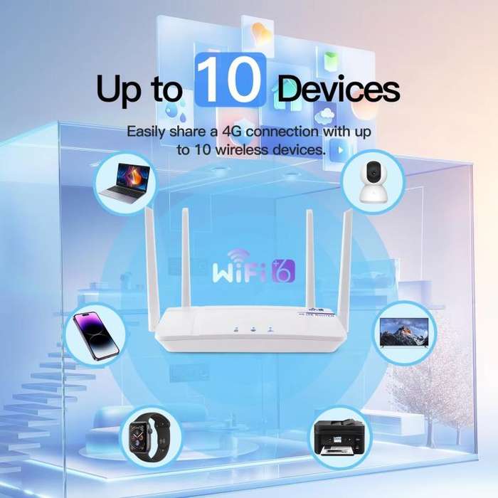 European / Asian / African Edition 4G CPE Wireless SIM Card LTE Router Wi-Fi 6 Wireless Hotspot, ...