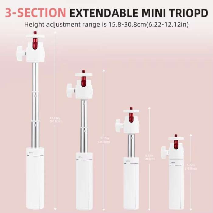 Flymile 15.8-30.8cm Tripod Selfie Stick for Action Cameras With 360-degree Adjustable Ball Head &...