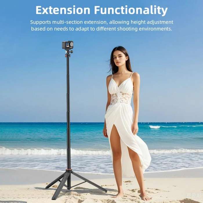 Flymile 1.63m Magnetic Quick-Release Tripod Selfie Stick for Action Cameras for Vlogging, Outdoor...