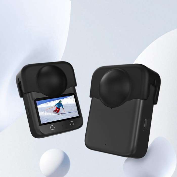 For DJI Osmo 360 Camera Silicone Lens Cap Dustproof & Anti-Scratch Lens Cover Protector(Black)