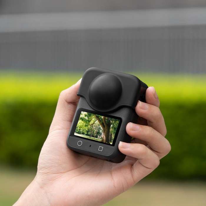 For DJI Osmo 360 Camera Silicone Lens Cap Dustproof & Anti-Scratch Lens Cover Protector(Black)
