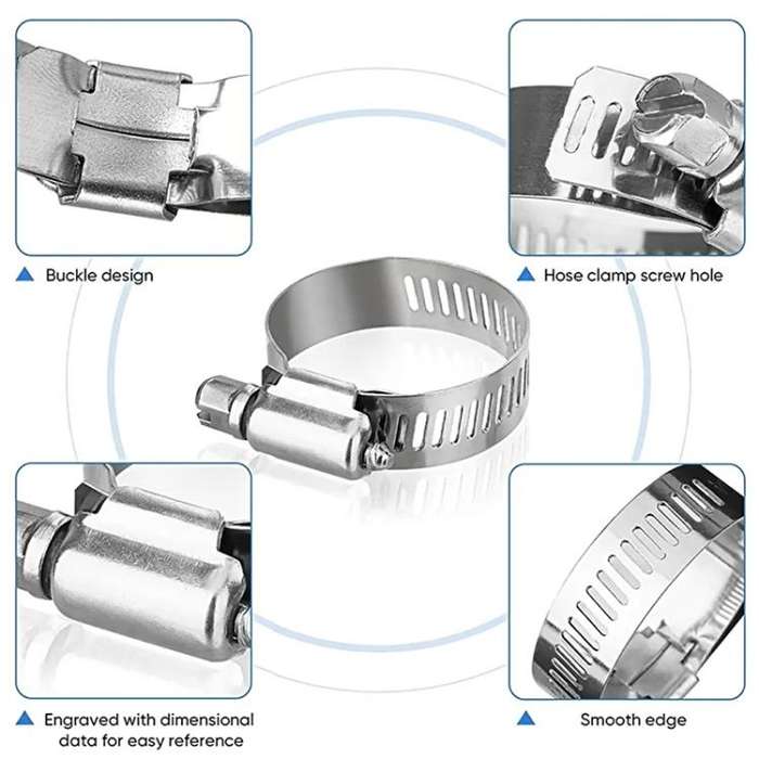 40pcs /Set Stainless Steel American-Style Heavy-Duty Clamp Kit(303g)