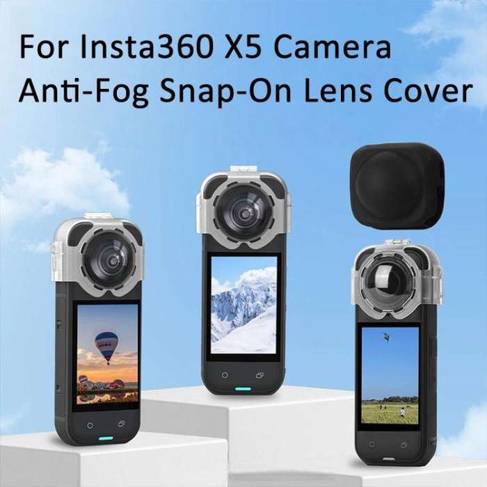 For Insta360 X5 Camera Anti-Fog Snap-On Protective Lens Cover Lens Guards(Transparent)