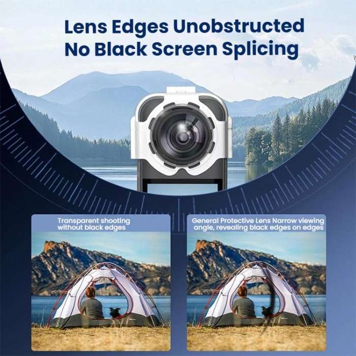 For Insta360 X5 Camera Anti-Fog Snap-On Protective Lens Cover Lens Guards(Transparent)