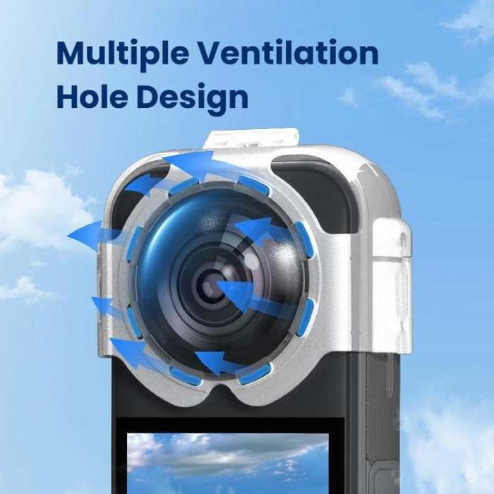 For Insta360 X5 Camera Anti-Fog Snap-On Protective Lens Cover Lens Guards(Transparent)