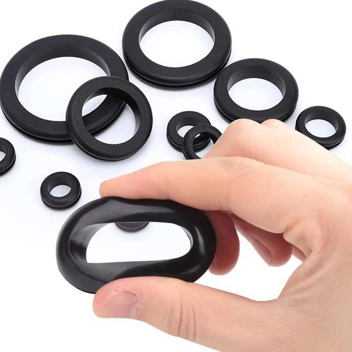 260pcs /Set Double-Sided O-Ring Rubber Sealing Waterproof Conduit Rings(Black)