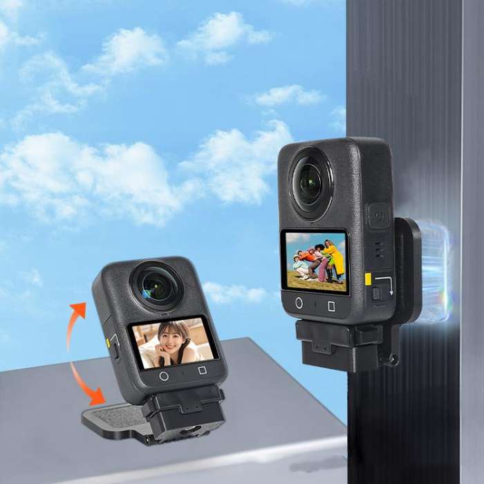 For DJI Osmo 360 Camera Magnetic Quick-Release Base Portable Desktop Stand(Black)