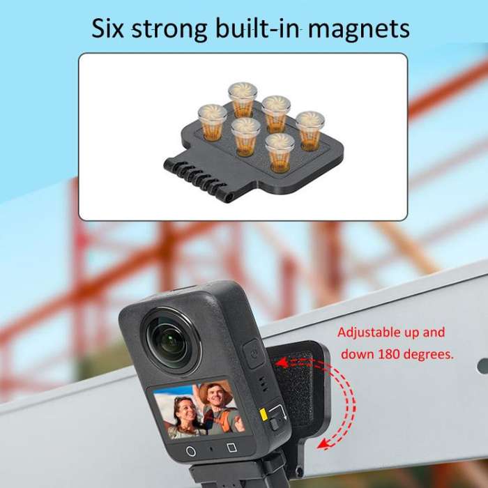 For DJI Osmo 360 Camera Magnetic Quick-Release Base Portable Desktop Stand(Black)