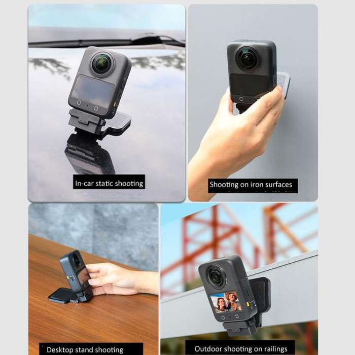 For DJI Osmo 360 Camera Magnetic Quick-Release Base Portable Desktop Stand(Black)