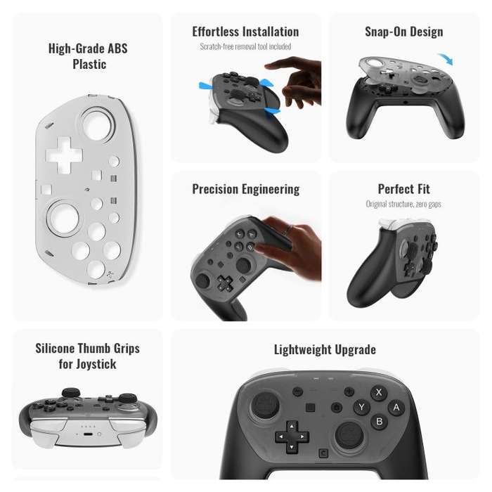 For Nintendo Switch 2 JYS 5-in-1 Crystal Case Full Protection Set Includes Console Shell, Joy-con...