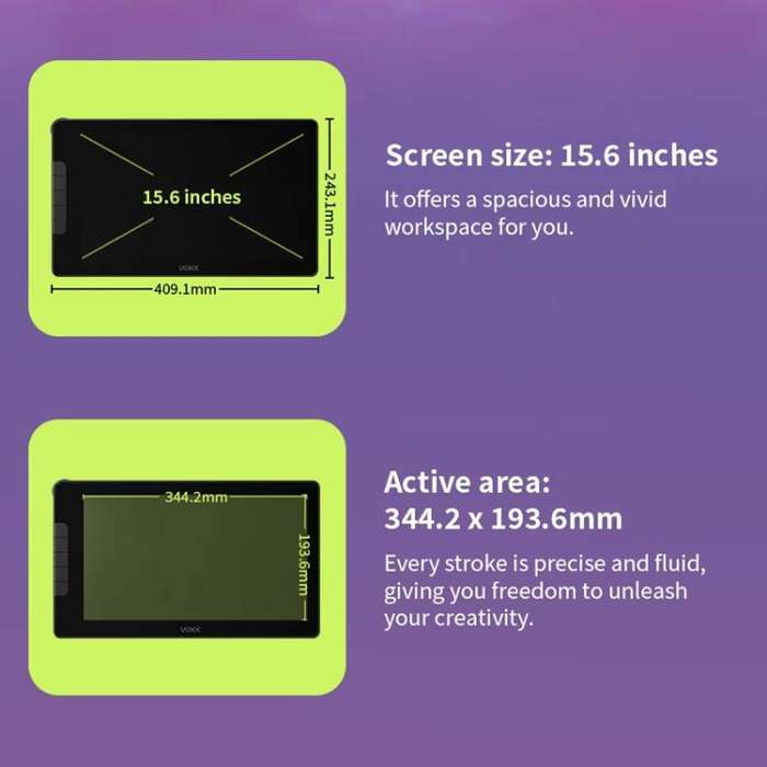 VEIKK VK1600 15.6 Inch Digital Drawing Screen Electronic Drawing Screen Compatible With Mobile Ph...