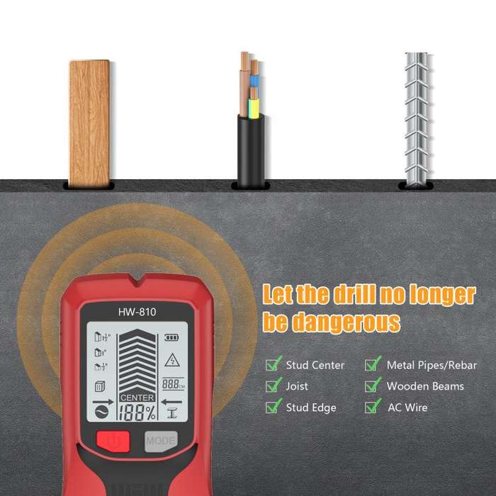 Multifunctional Wall Stud Wire Metal Detector(Gray)