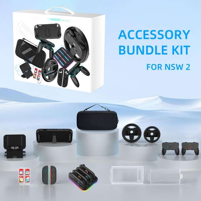 For Nintendo Switch 2 JYS Accessory Bundle Kit with Carrying Case, Charging Dock, Protective Shel...