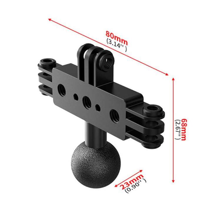 1 Inch Ball Head To 3 Card Aluminum Alloy 3 Station Live Streaming Stand Action Camera Multi Func...
