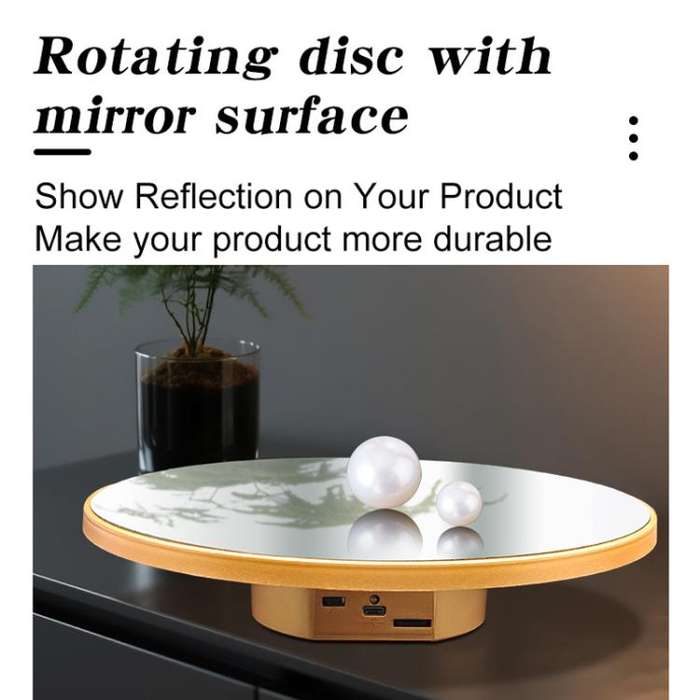 Multi-purpose Mirror Electric Rotating Disc Battery / USB Powered Photography Live Display Stand,...