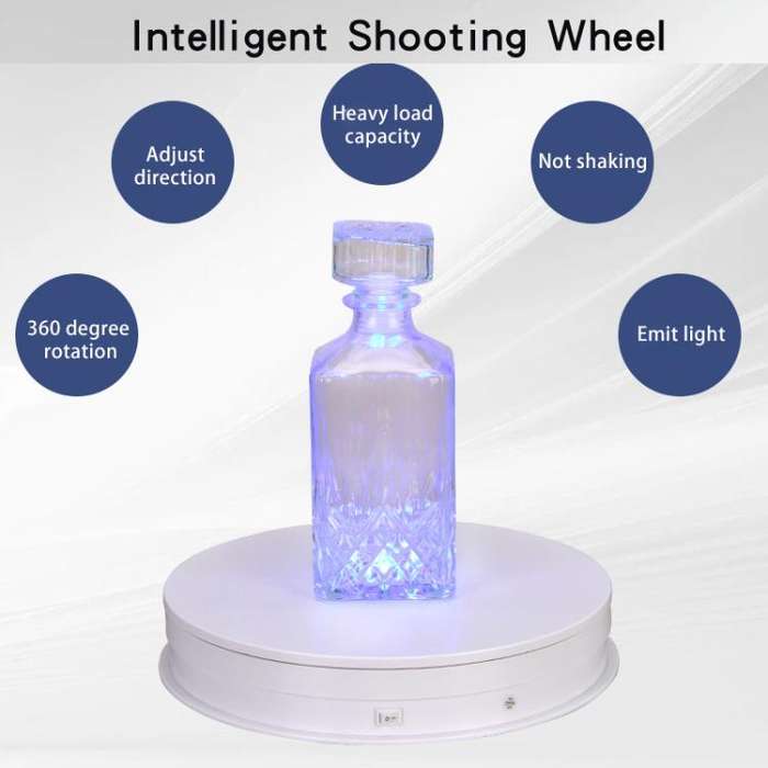 Remote Control Light Rotating Tray Still Life Display Adjustable Speed Brightness Jewelry Stand, ...