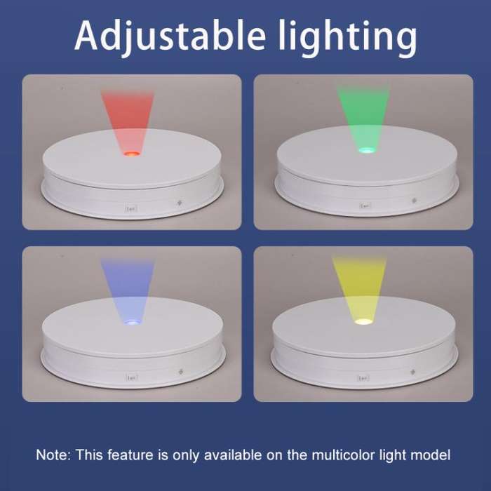 Remote Control Light Rotating Tray Still Life Display Adjustable Speed Brightness Jewelry Stand, ...