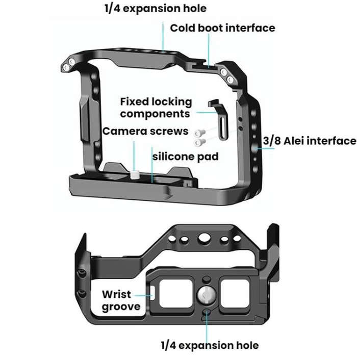For Sony ZV-E10 II 2nd Generation Camera Cage DSLR Photography Live Streaming Protective Frame St...