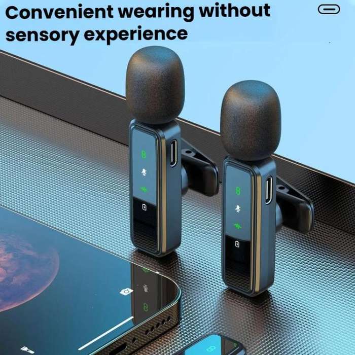 J81 1 To 2 Type-C Interface 9pcs /Set Wireless Collar Clip Microphone Smart Noise Reduction Mini ...