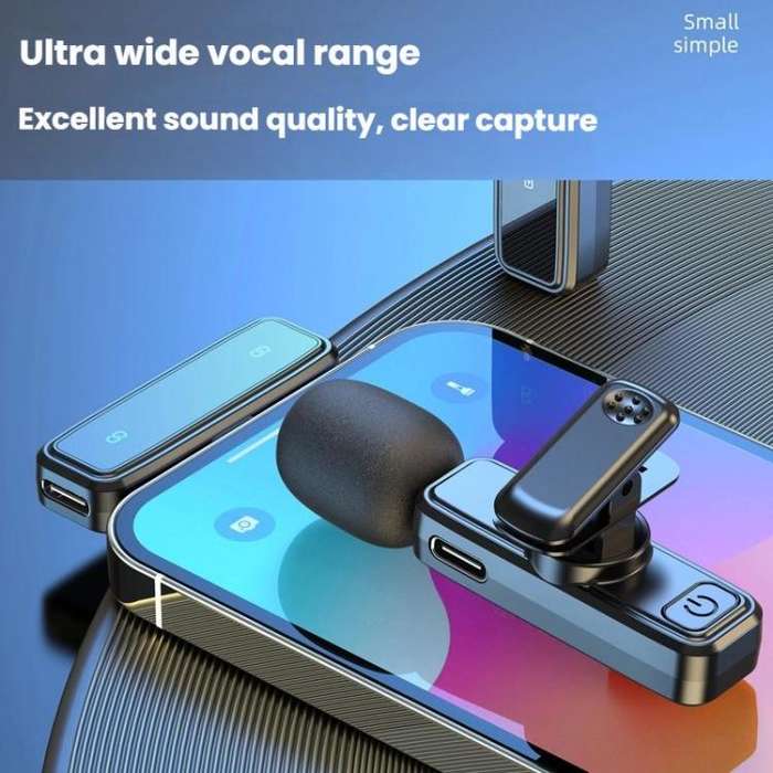 J81 1 To 2 Type-C Interface 9pcs /Set Wireless Collar Clip Microphone Smart Noise Reduction Mini ...