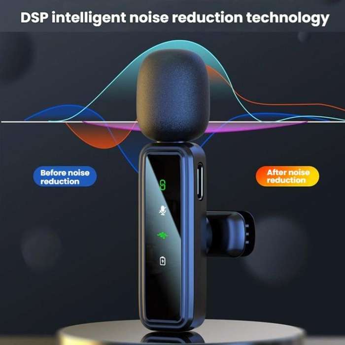 J81 1 To 2 Type-C Interface 9pcs /Set Wireless Collar Clip Microphone Smart Noise Reduction Mini ...