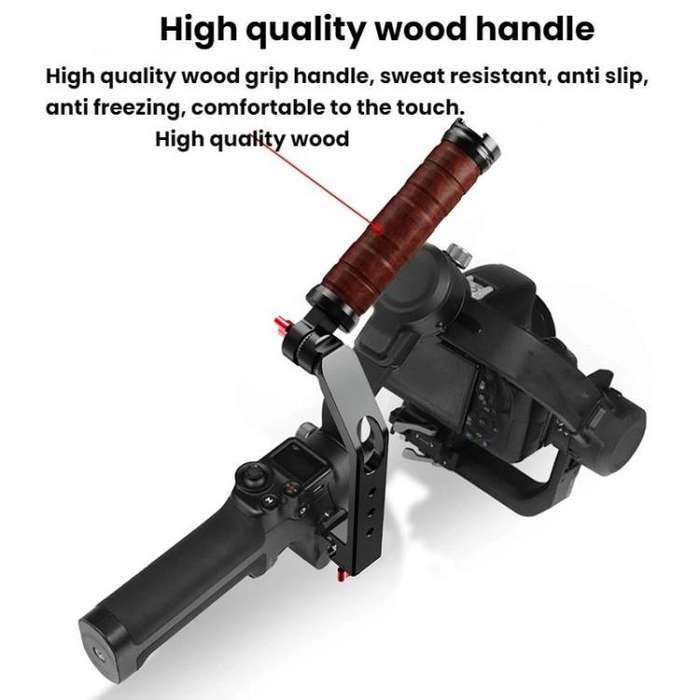 Gimbal Wooden Handle Chute Snail Gimbal Side Handle Grip,For DJI RS 4 Mini / 4 PRO / 3 / 3 Mini /...