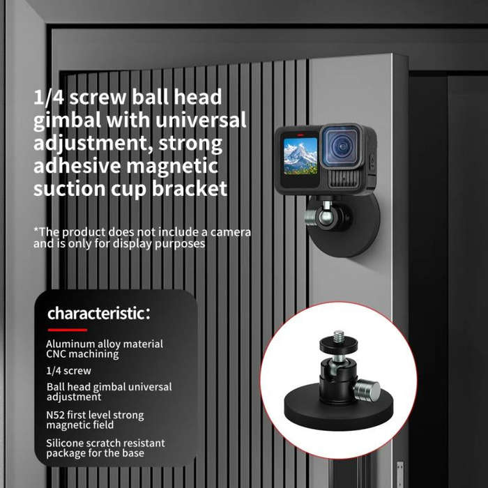 1/4 Ball Head D66mm Magnetic Mount Snail Gimbal Adjustment Bracket