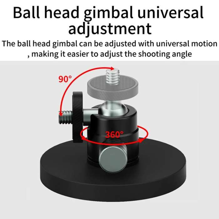 1/4 Ball Head D66mm Magnetic Mount Snail Gimbal Adjustment Bracket