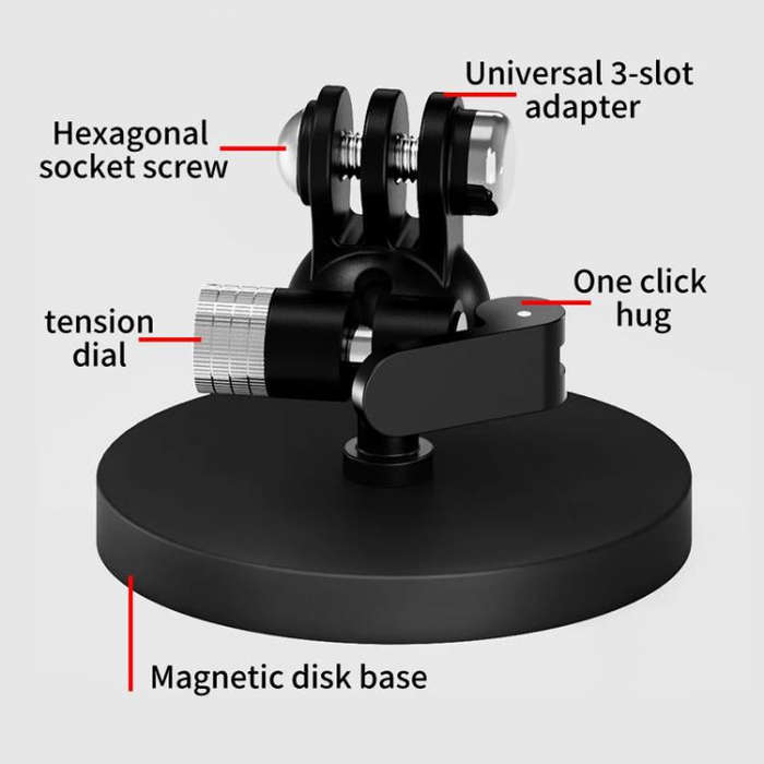 One Click Clamping 3 Card D66mm Magnetic Mount Snail Gimbal Adjustment Bracket