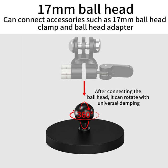 17mm Ball Head D66mm Magnetic Mount Snail Gimbal Adjustment Bracket