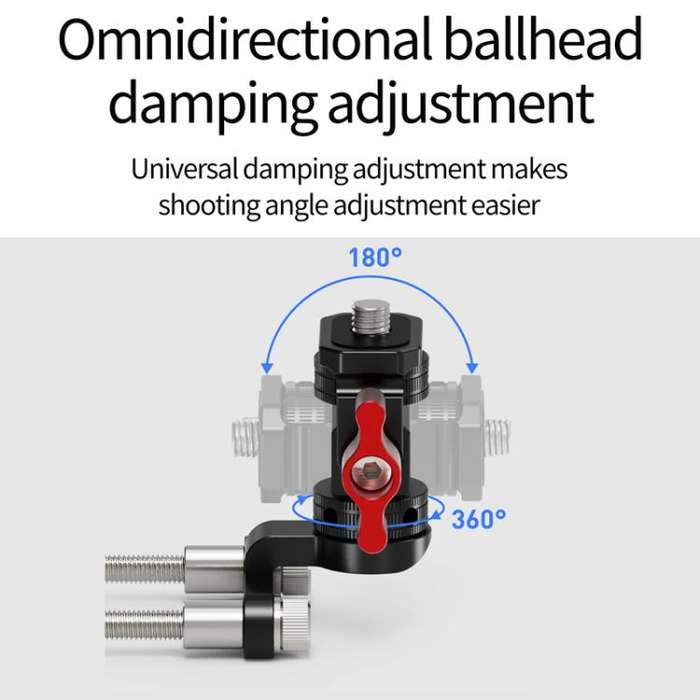 1/4 Universal Damping Adjustment Bicycle Stem Camera Mount Cycling Front Light Bracket For Shooting