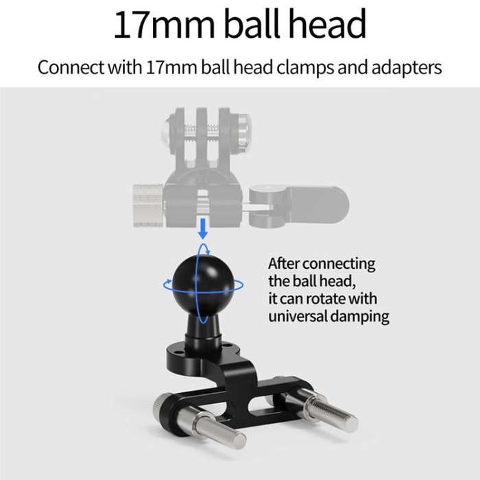 17mm Ball Head Bicycle Stem Camera Mount Cycling Front Light Bracket For Shooting