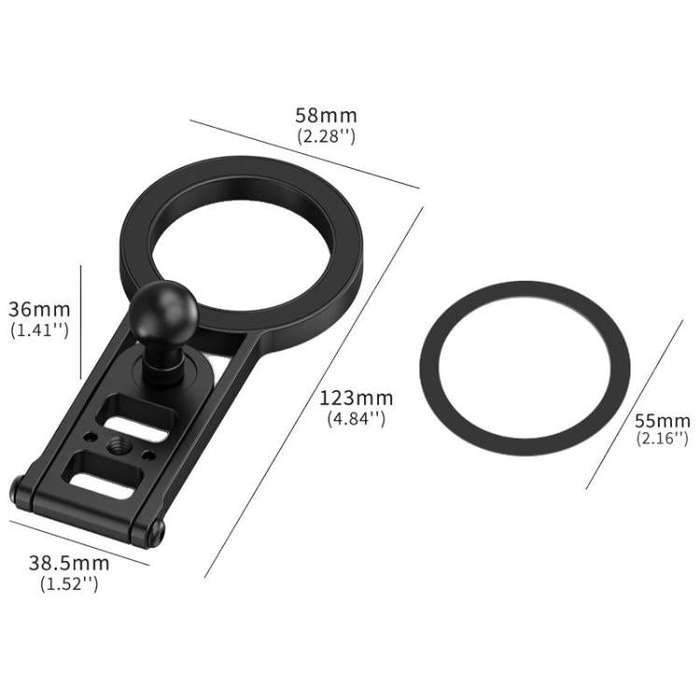 1/4 Snail Ball Head Magnetic Bracket Base Bracket Expansion