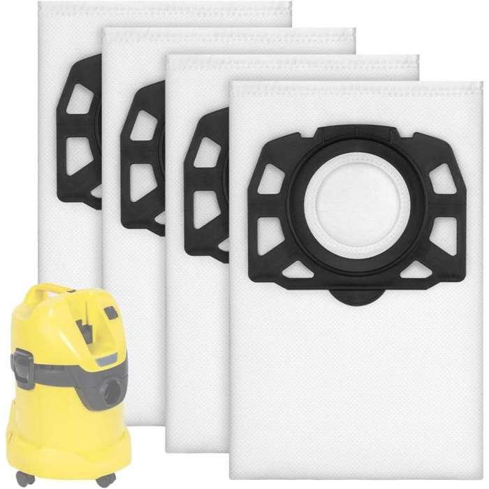 For Karcher WD2 / WD3 / KD3 Series 4pcs Dust Collection Bags Vacuum Cleaners Non-Woven Fabric Bag...