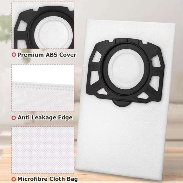 For Karcher WD2 / WD3 / KD3 Series 4pcs Dust Collection Bags Vacuum Cleaners Non-Woven Fabric Bag...