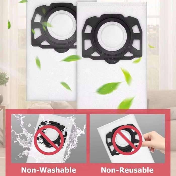 For Karcher WD2 / WD3 / KD3 Series 4pcs Dust Collection Bags Vacuum Cleaners Non-Woven Fabric Bag...