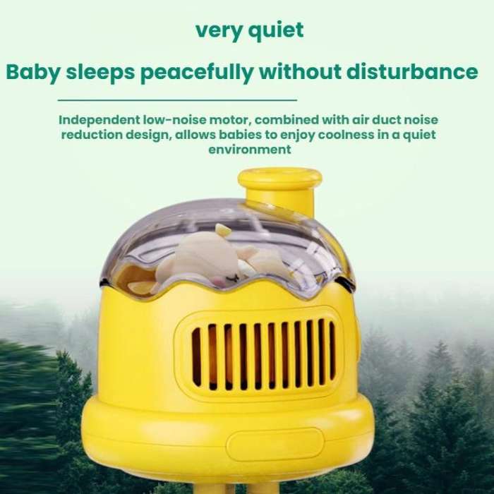 Octopus Clip-On Handheld Silent Bladeless Fan For Strollers, Color: Oscillating Yellow
