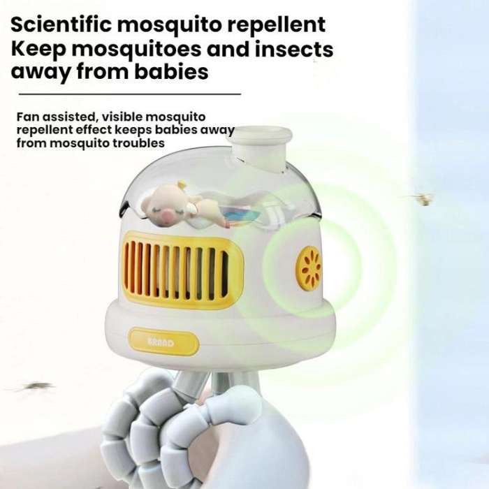 Octopus Clip-On Handheld Silent Bladeless Fan For Strollers, Color: Oscillating Yellow
