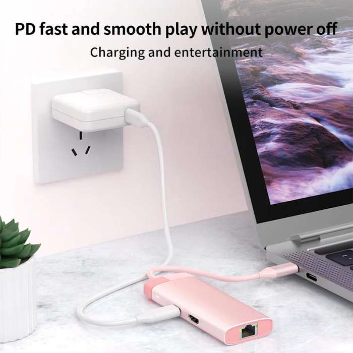 BS6A Metal Type-C Docking Station USB HUB Computer Multi Functional Expansion Dock