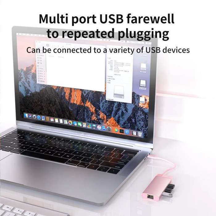 BS6A Metal Type-C Docking Station USB HUB Computer Multi Functional Expansion Dock